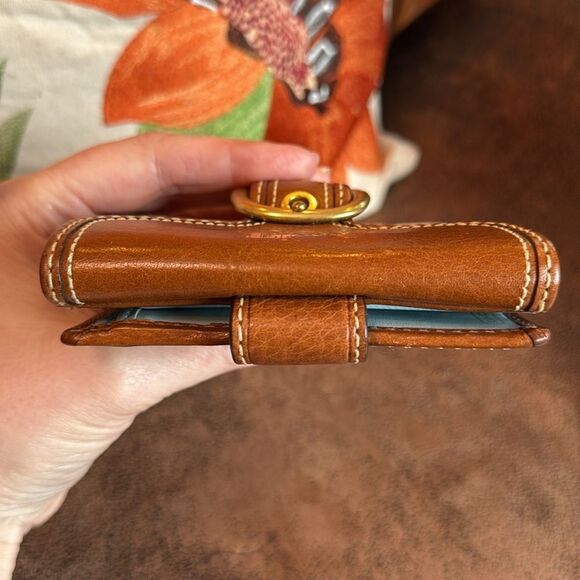 COACH BLEECKER TATTERSALL MULTICOLOR LEATHER BUCKLE FRENCH PURSE WALLET 40946 - Picture 11 of 17